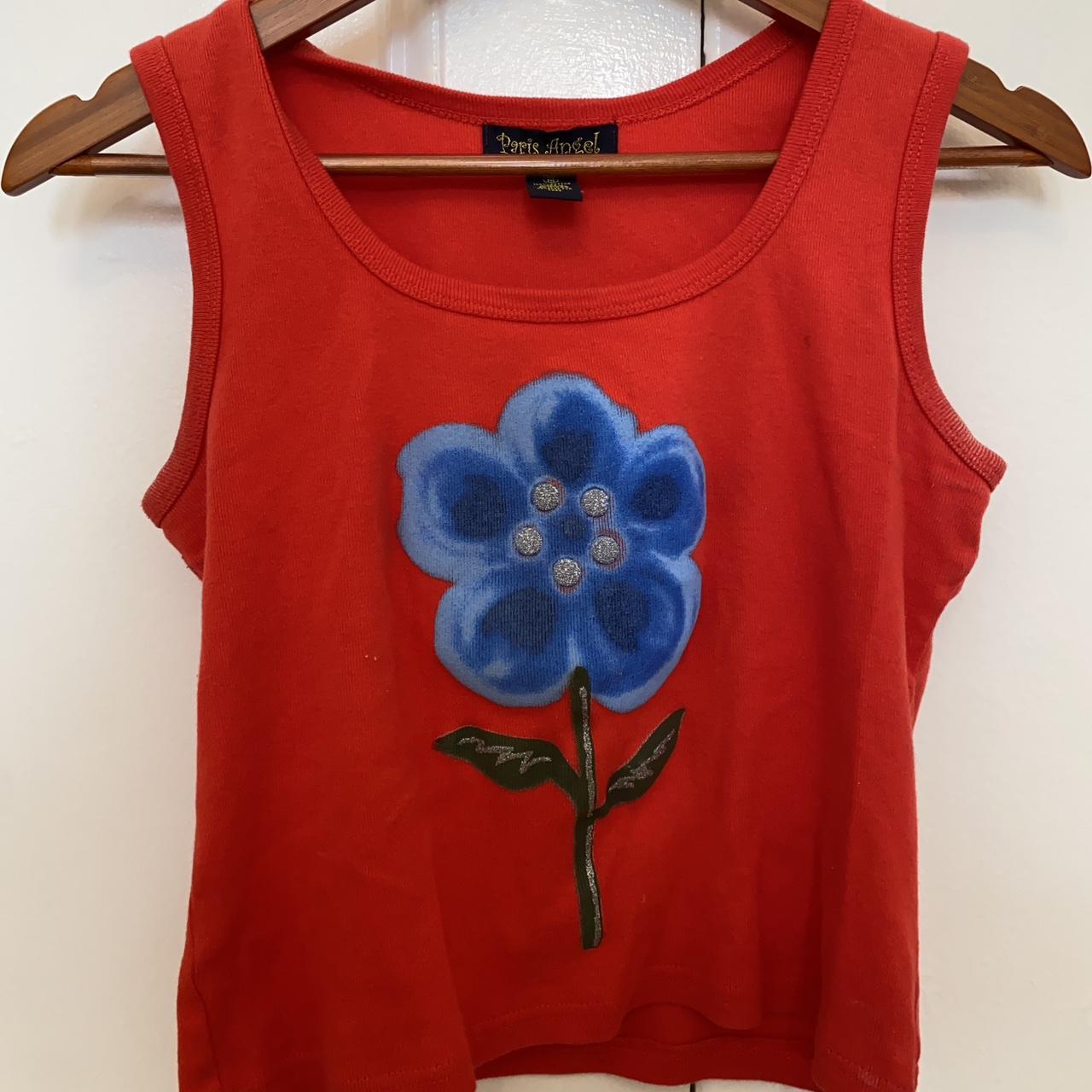 American Vintage Women's Red and Blue Vest | Depop