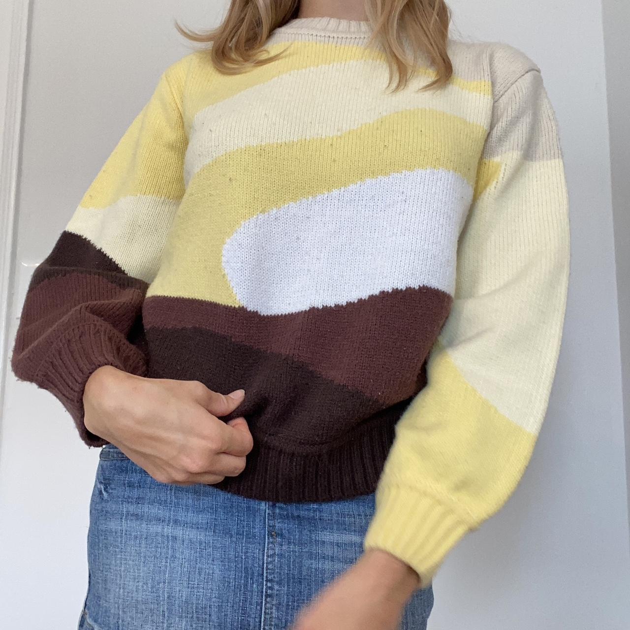 house of sunny small yellow landscape sweater🤎💛⭐️... - Depop