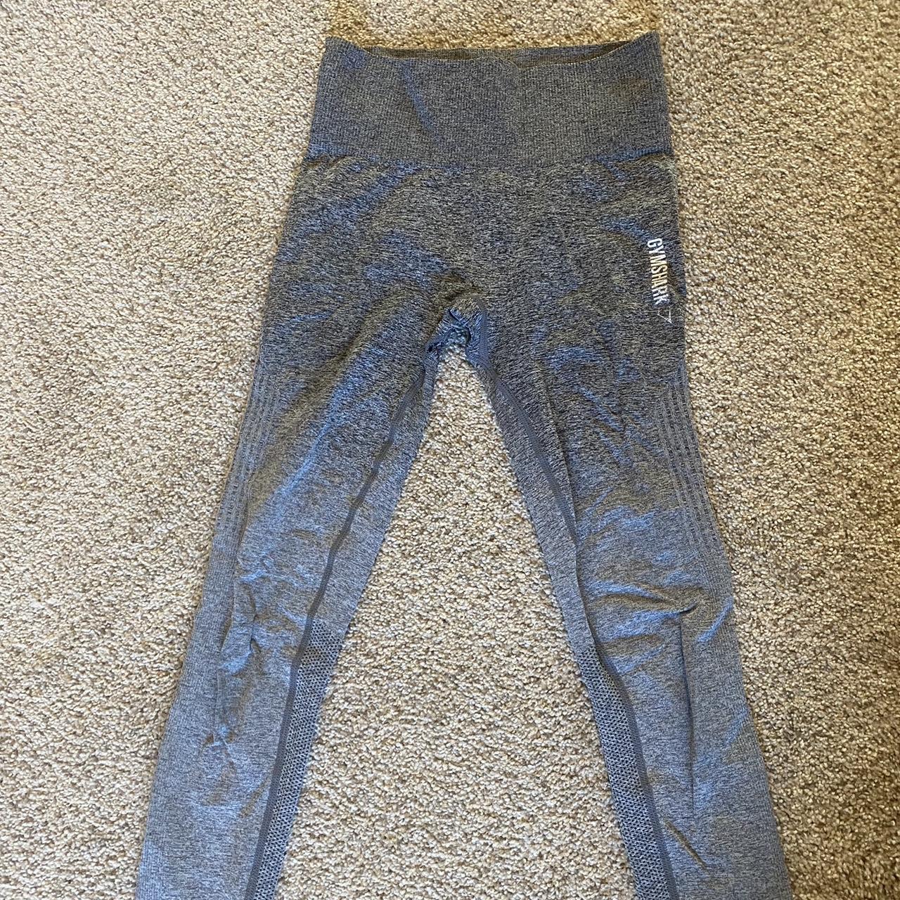 Gymshark grey ombre heather leggings. Size S. Good - Depop