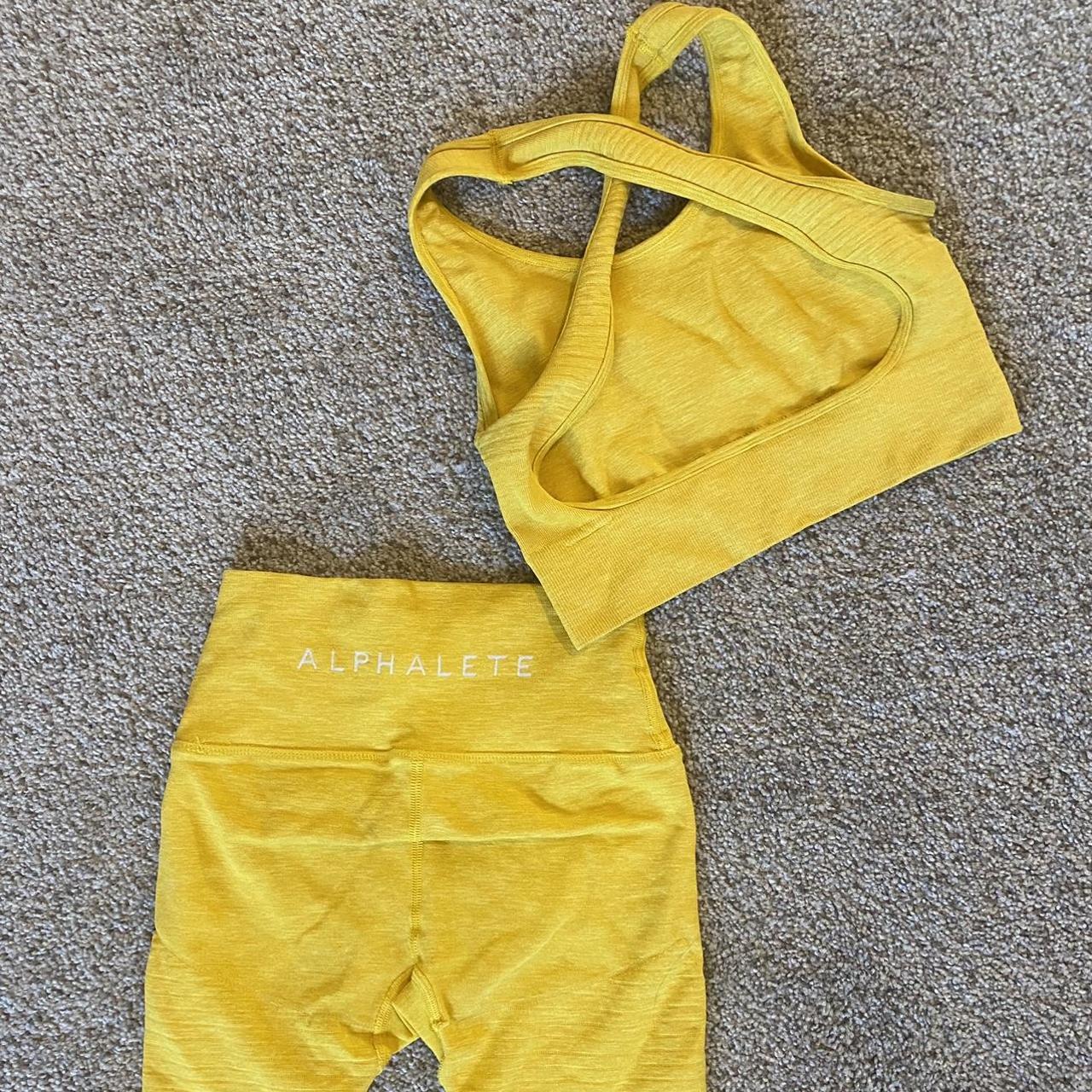 ALPHALETE Yellow leggings and sports bra matching... Depop