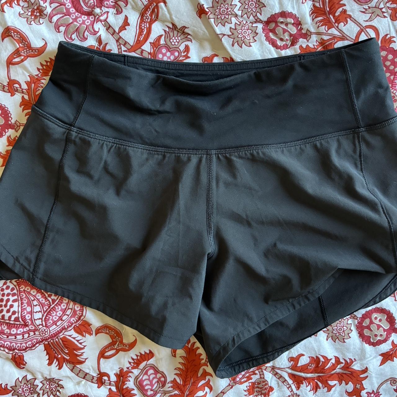 lululemon black speed up shorts size 2 tall 4” - Depop