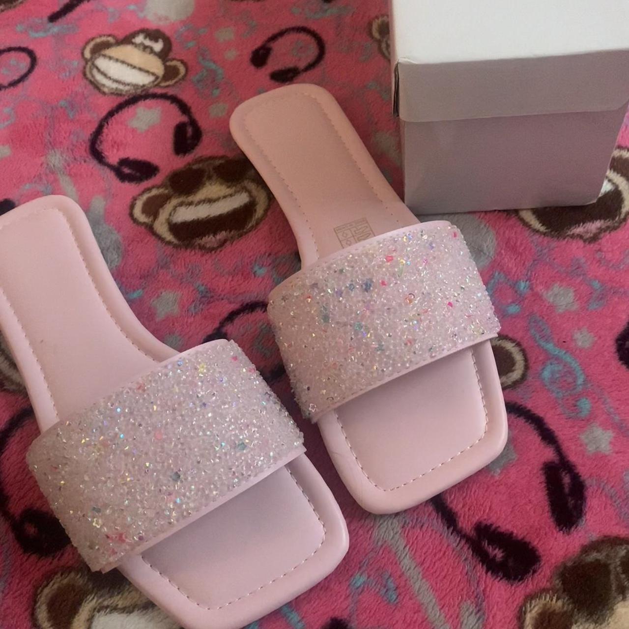 Sparkly slides clearance pink