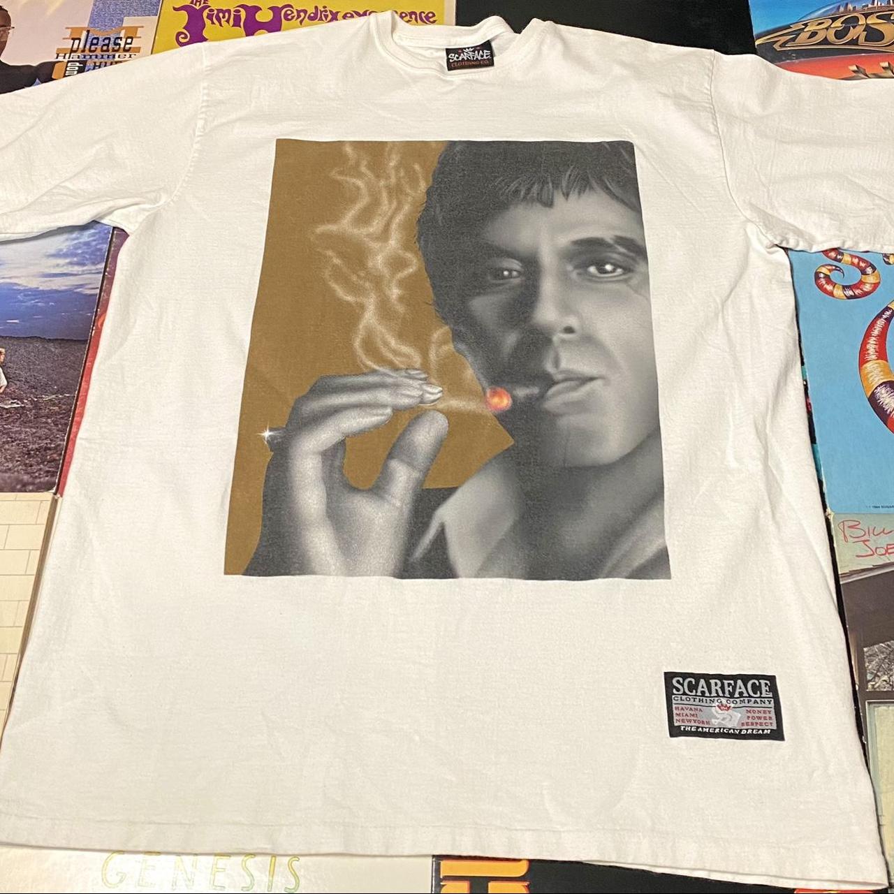 VINTAGE 90s SCARFACE CLOTHING CO. BIG FACE TEE SZ XL...