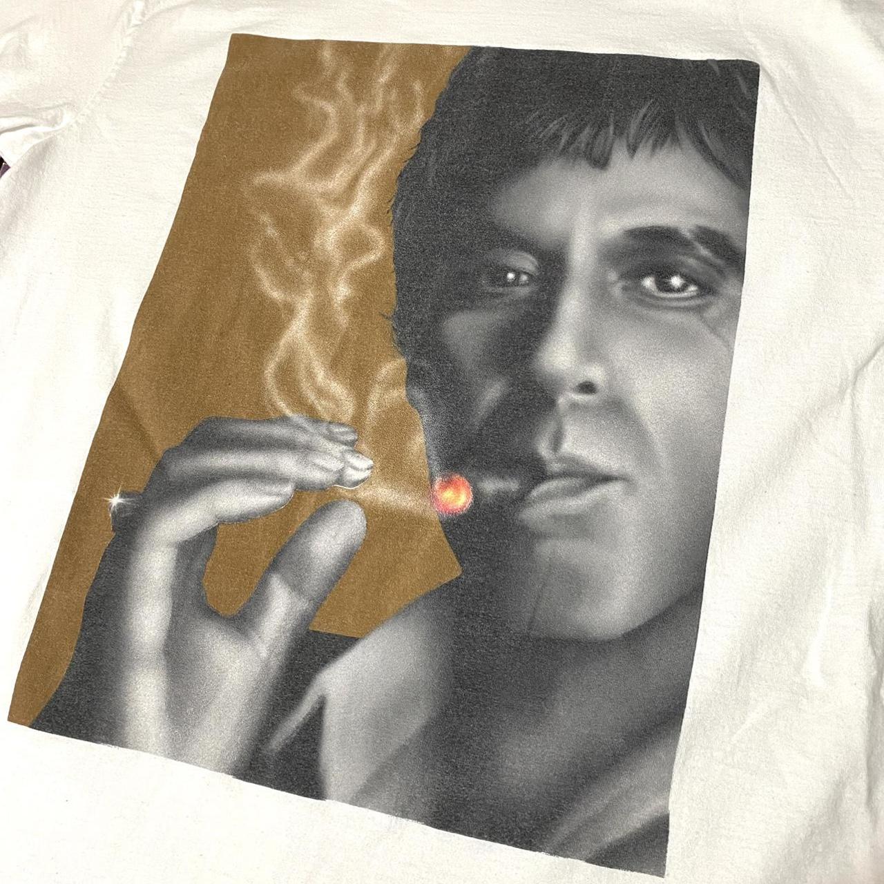 VINTAGE 90s SCARFACE CLOTHING CO. BIG FACE TEE SZ XL... - Depop