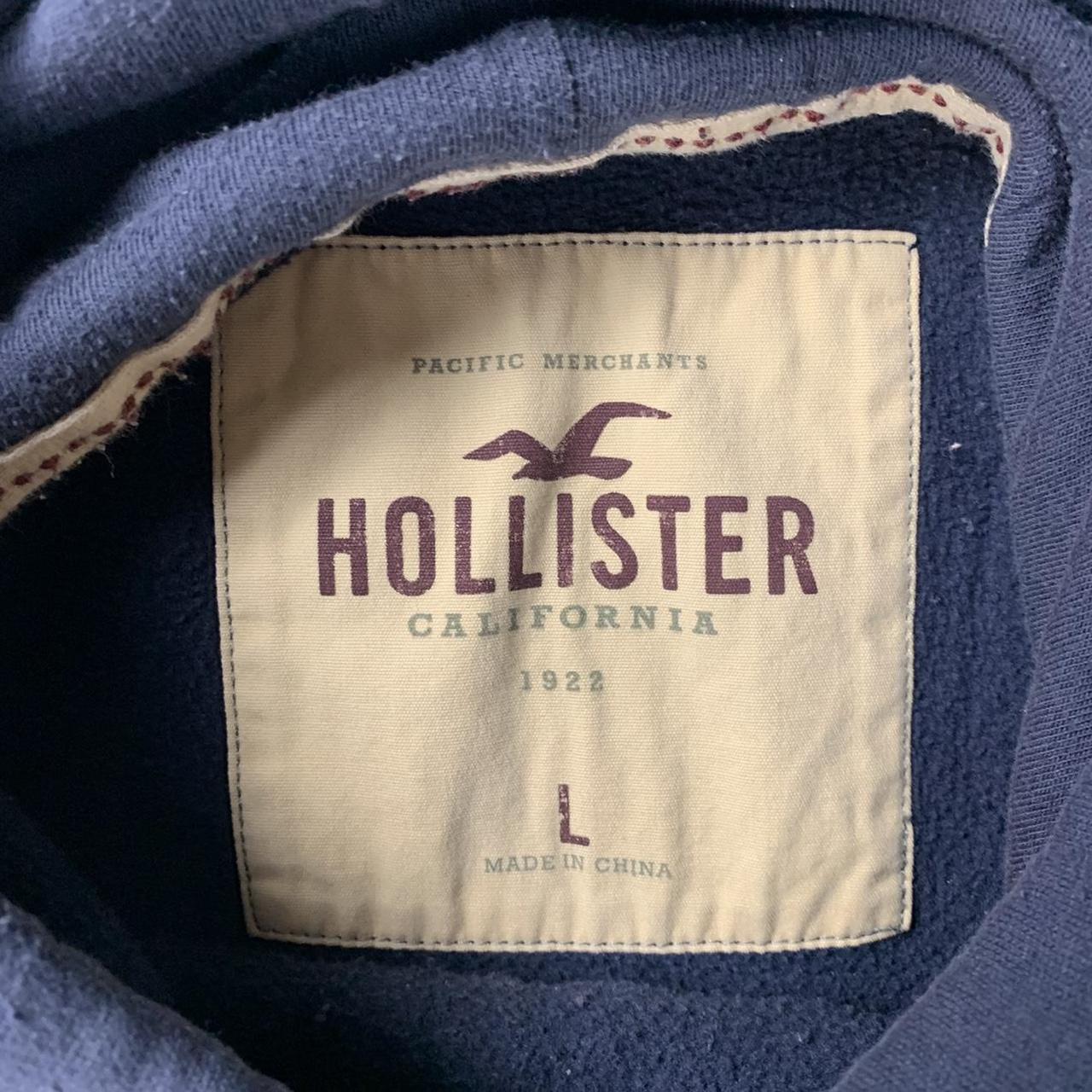 Hollister Malibu Surf Open Navy Blue Large Hoodie... - Depop