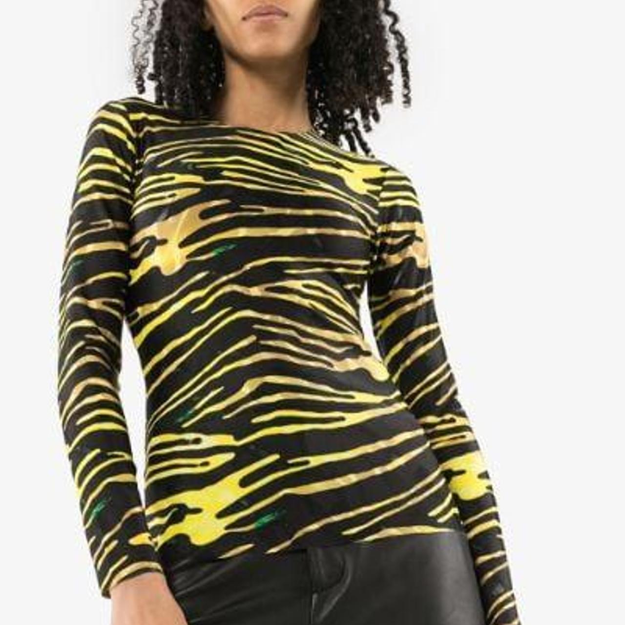 Marine Serre black and yellow zebra print | Depop
