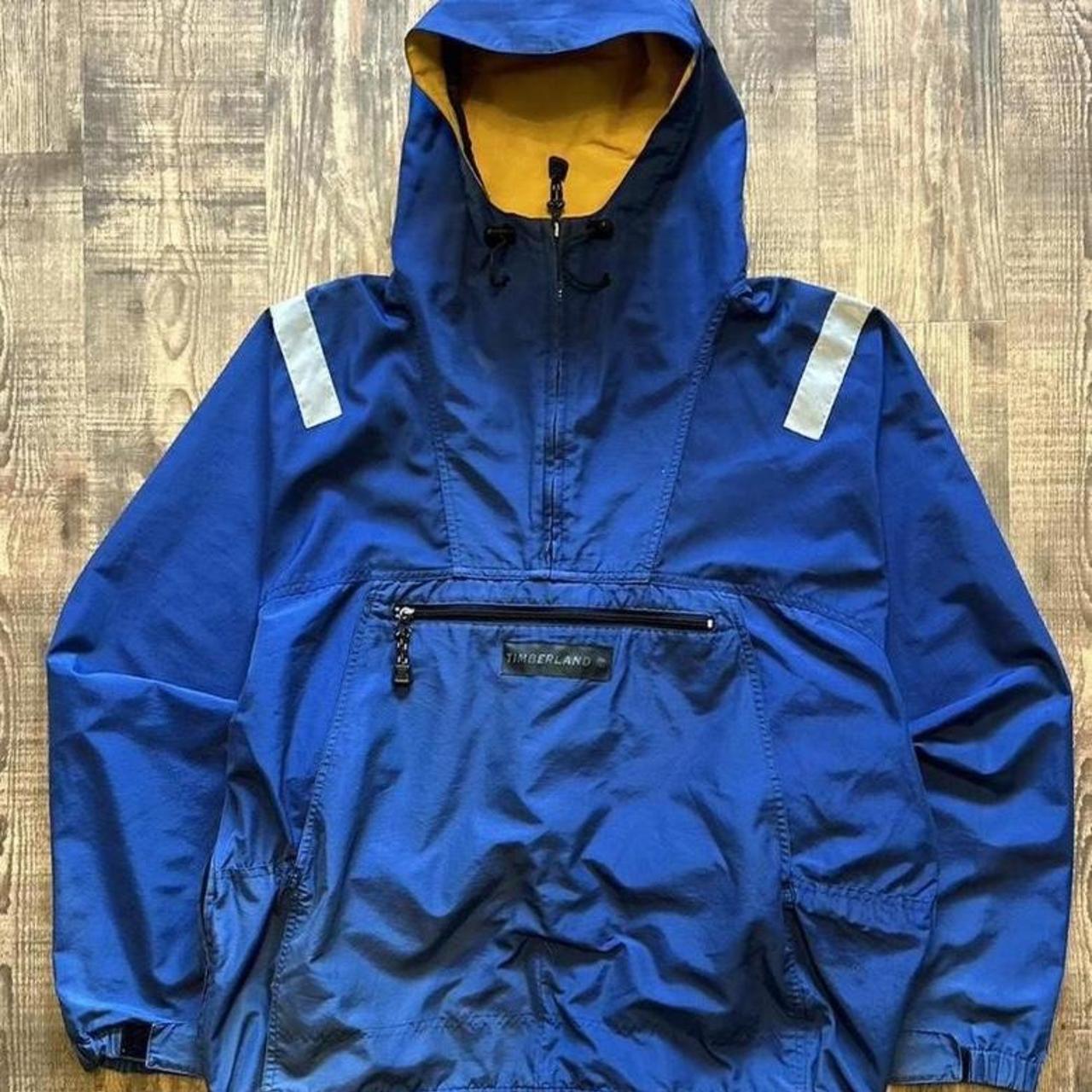 Timberland vintage 90s 1/4 zip smock anorak jacket.... - Depop