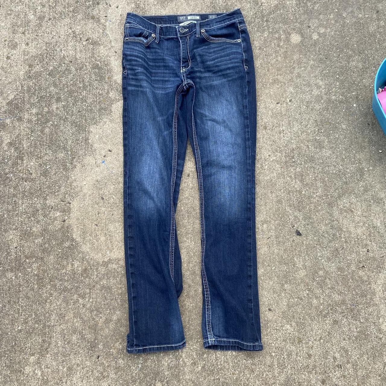 bke jake straight leg denim marked 31xl - Depop