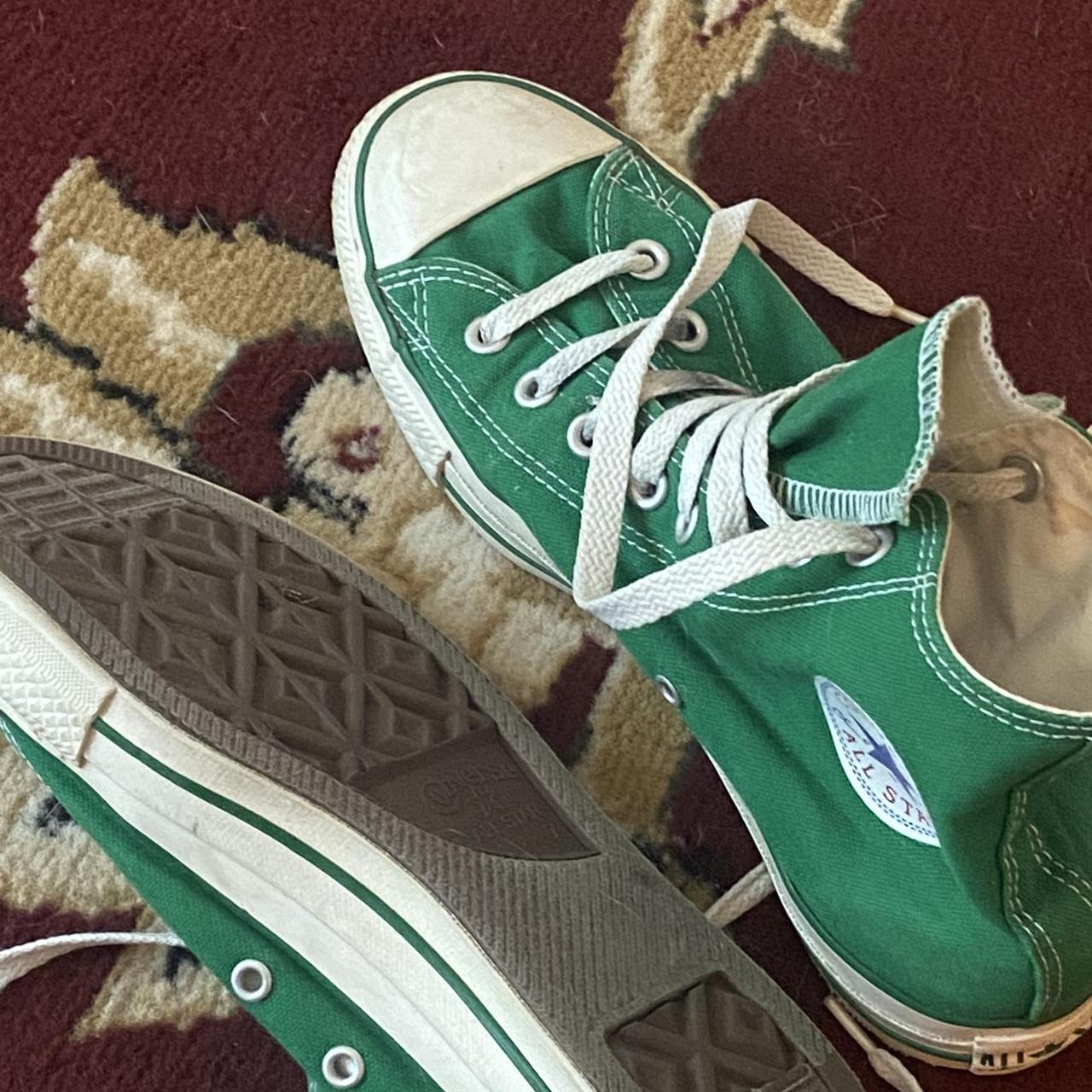 Converse Women's Green Trainers | Depop