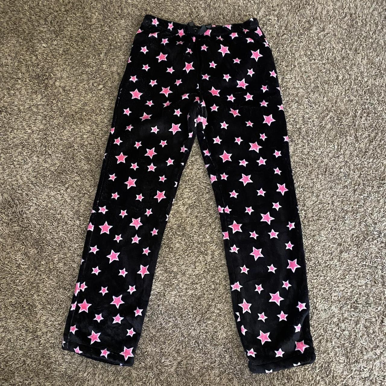 Y2k Scenecore Black And Pink Star Fuzzy Pajama Depop 3950