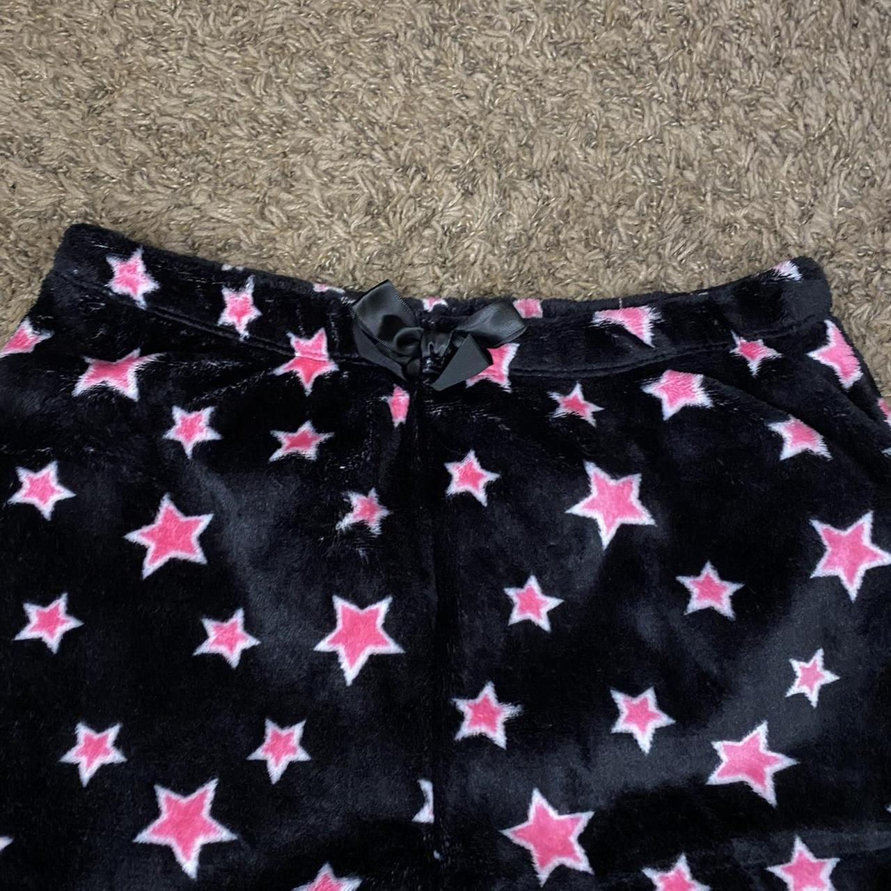 Y2k Scenecore Black And Pink Star Fuzzy Pajama Depop 7479