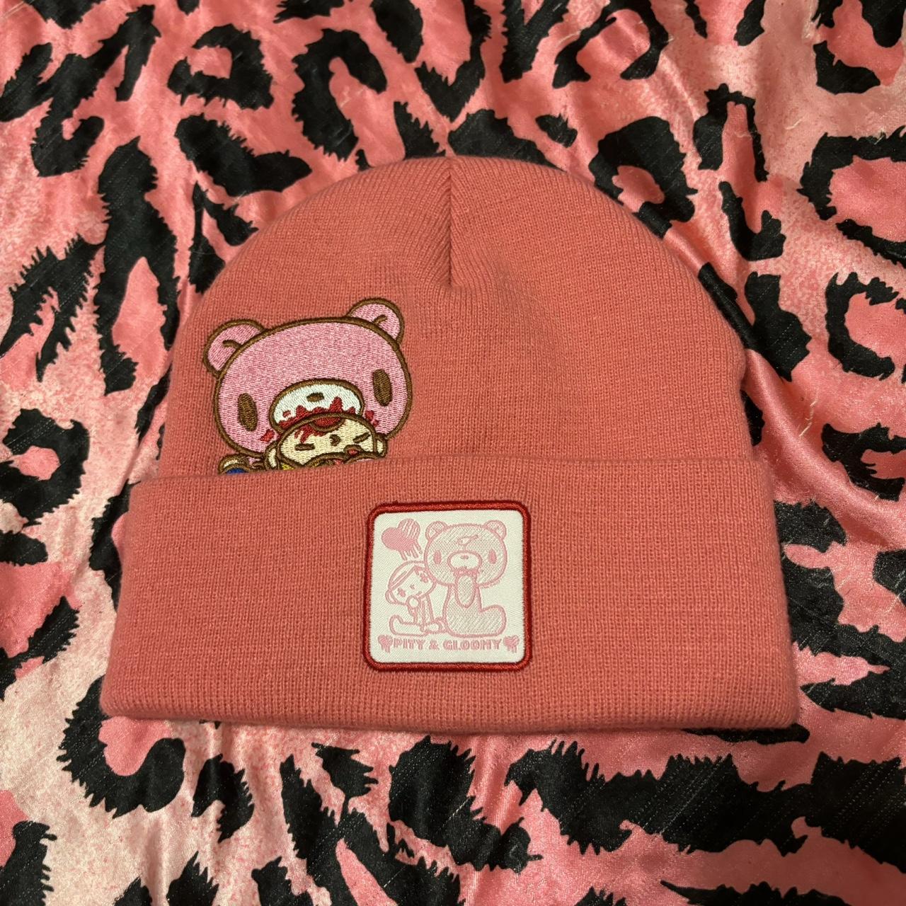 Pink Gloomy Bear Beanie is much more vibrant pink Depop