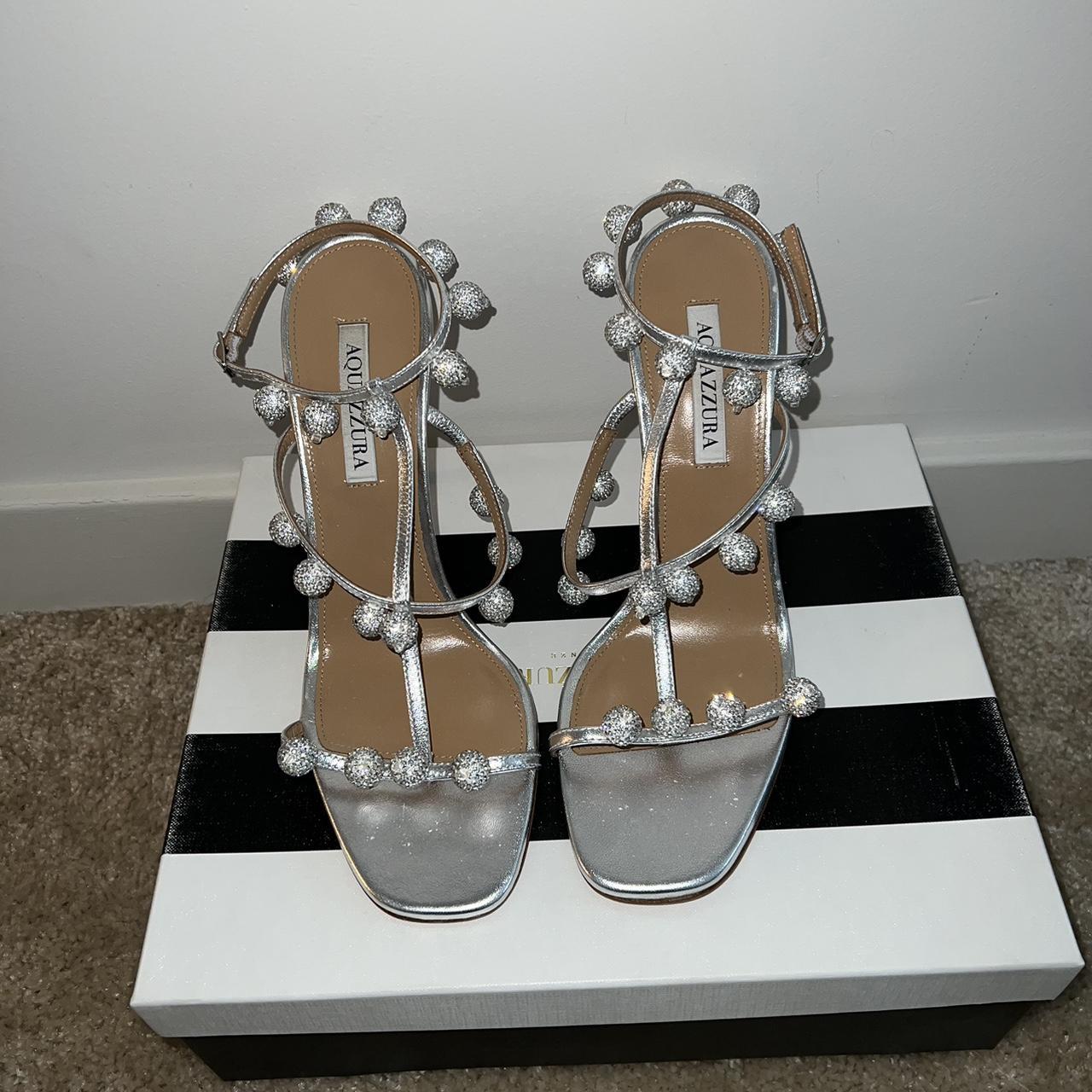 AQUAZZURA Cha Cha Cha Crystal 105 Sandal Size 41 Depop