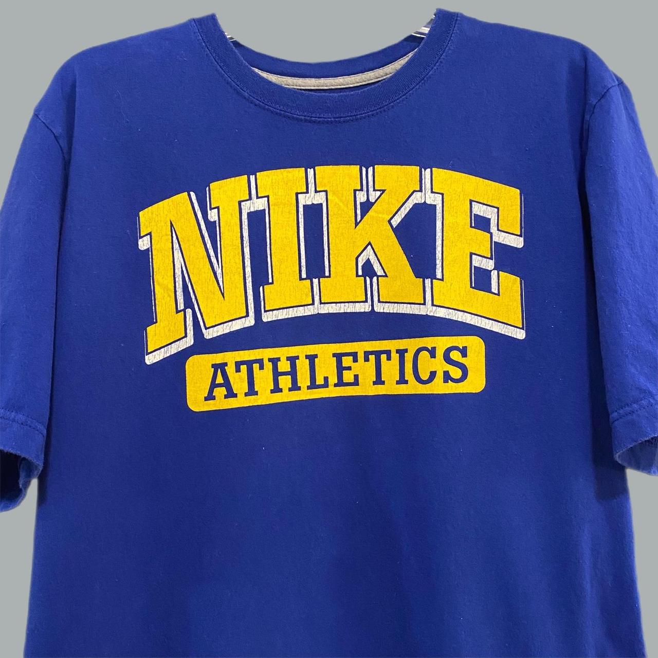 Nike Men's Blue and Yellow T-shirt | Depop