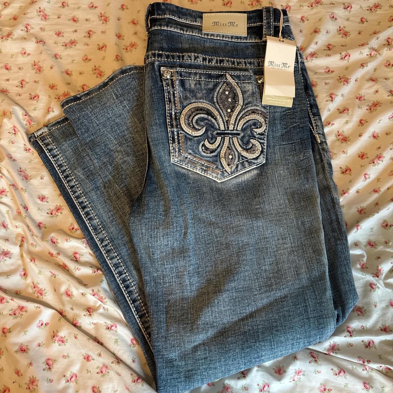 Miss Me Women's Bootcut Embellished Jeans - Blue/Navy - 34 – Miss me jeans (Size 34 Short) Never …
