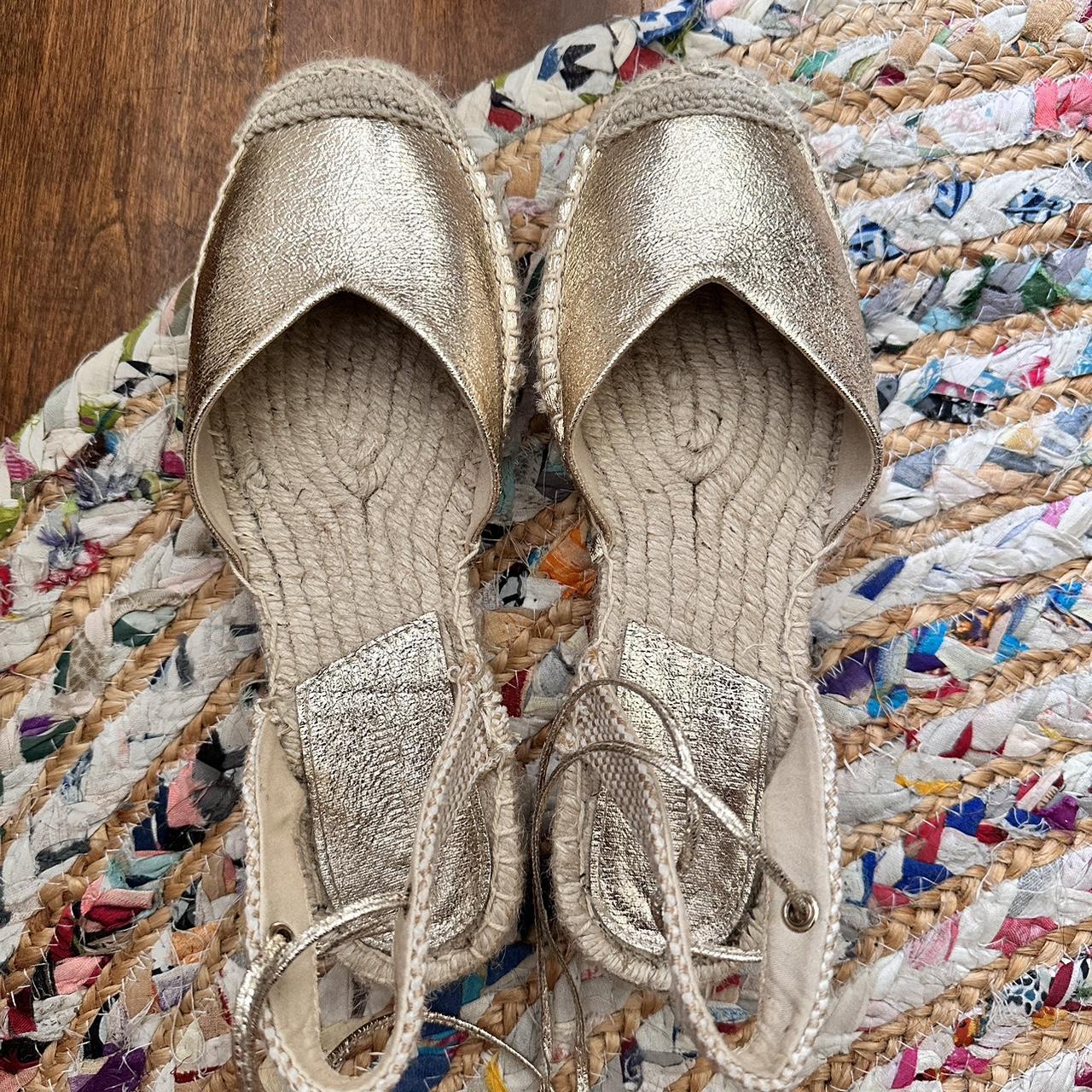 The cutest lace up metallic gold espadrilles These... - Depop