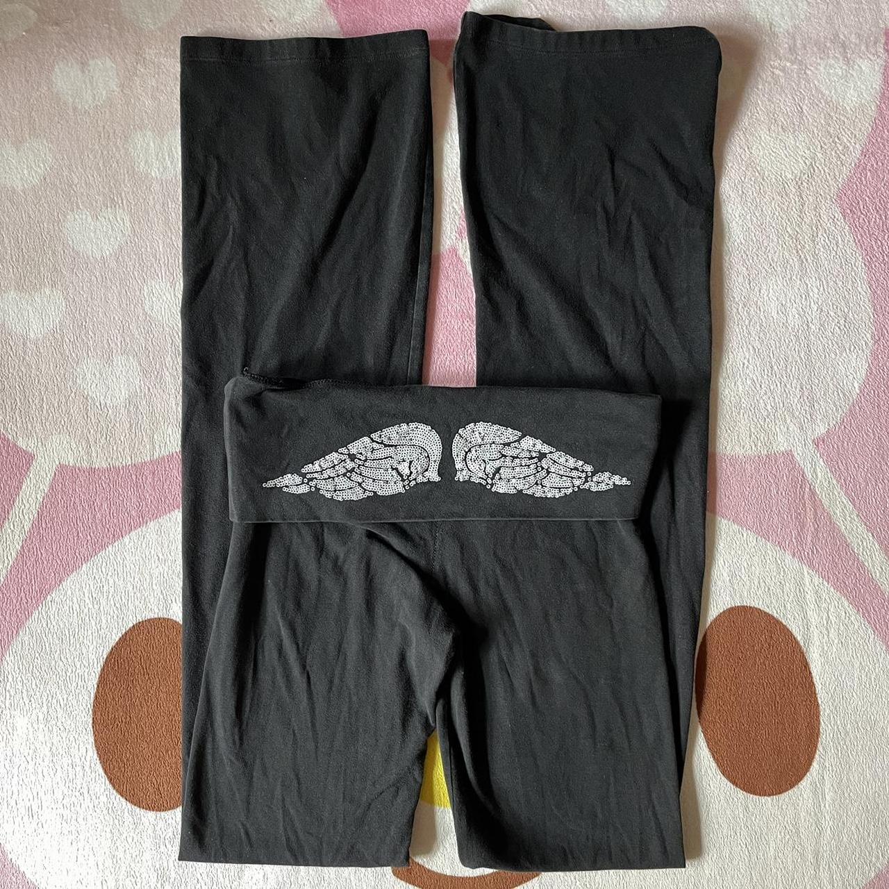 victoria’s secret yoga pants/flare leggings with... - Depop