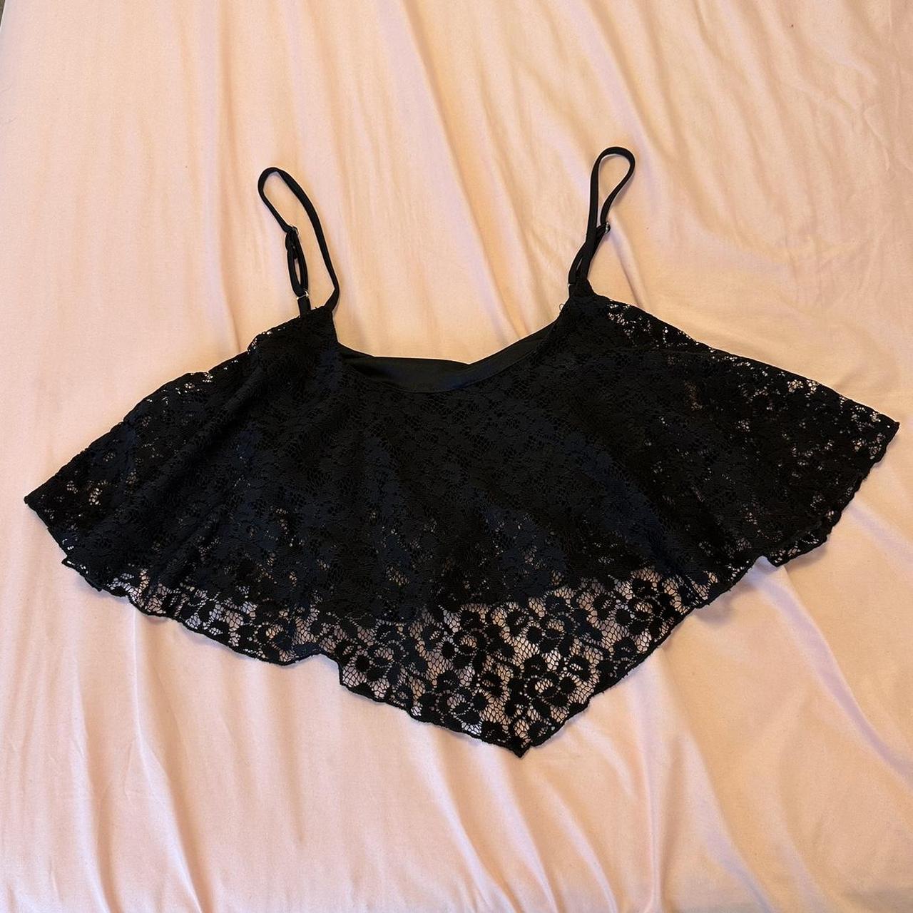 Size Small Black Lace Bralette/Crop top Super cute - Depop