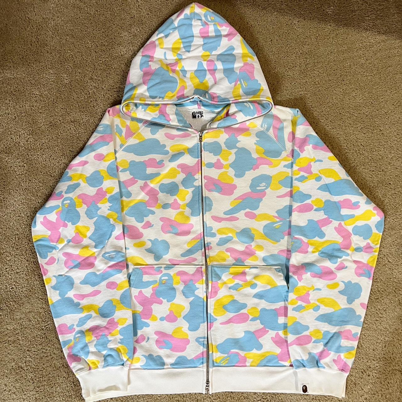 OG Bape Cotton Candy Full Zip Hoodie A Bathing Ape... - Depop