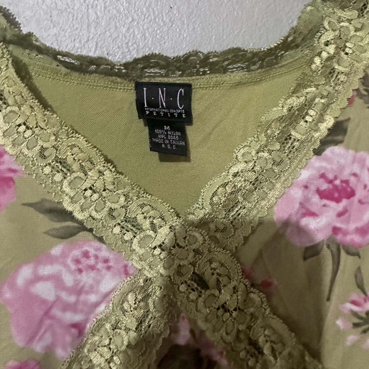 INC International Concepts Women's Green and Pink Blouse (2)