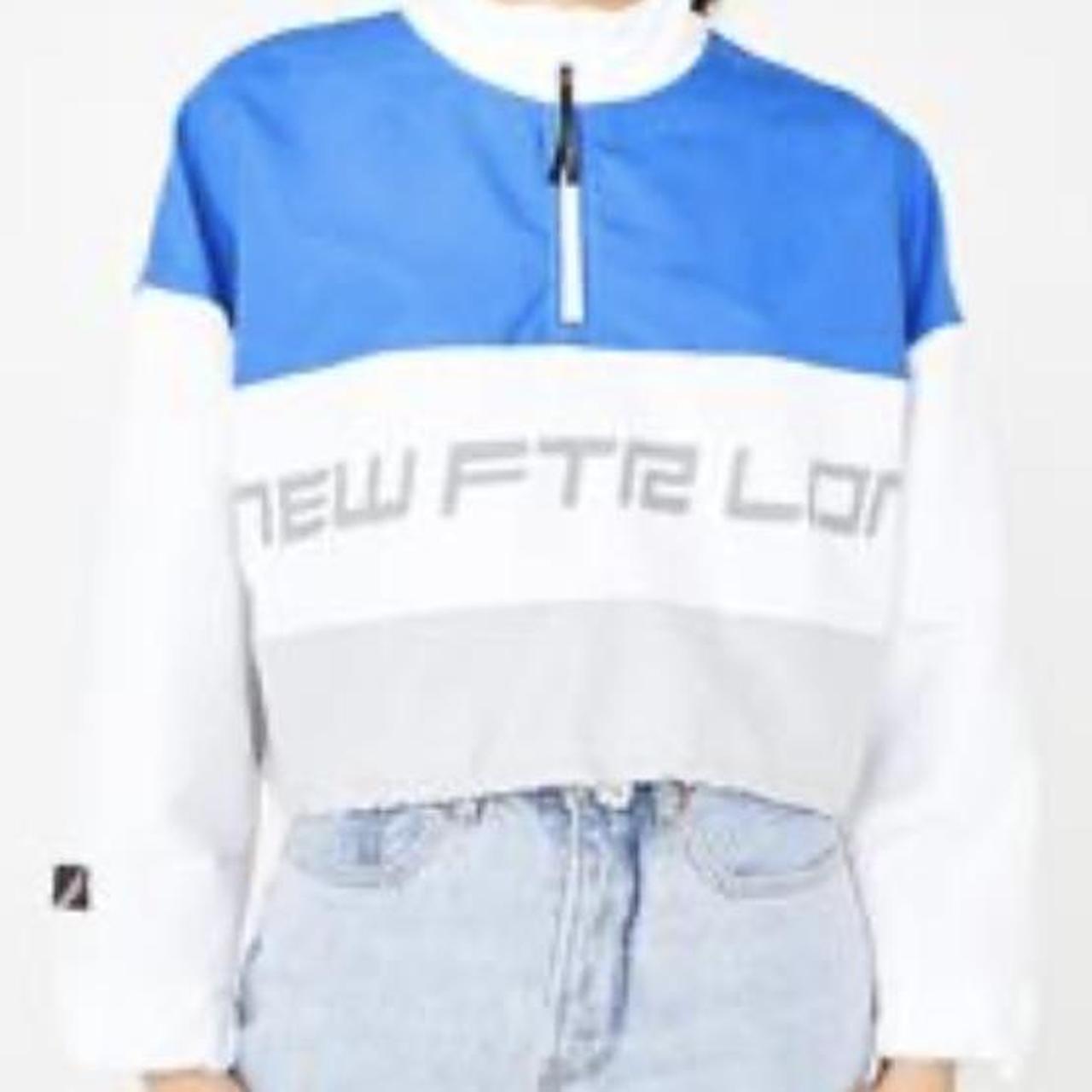 Dolls Kill Women's Blue and White Jacket Depop