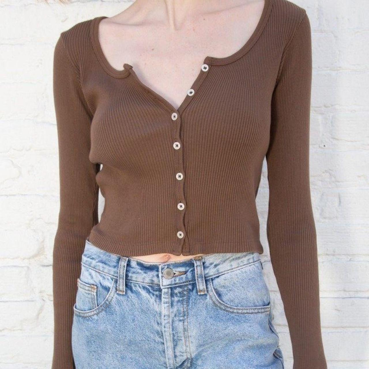 Brandy Melville Brown Long Sleeve brandymelville... Depop