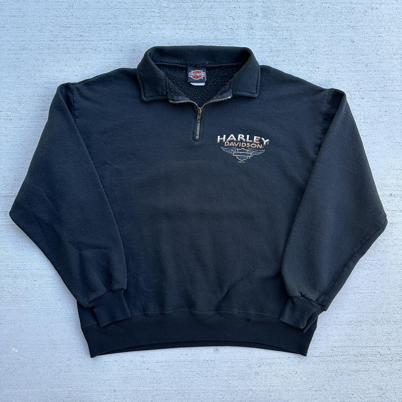 【SATIIIZ】Land Harley Pigment Sweatshirt Vintage 1996 Harley Davidson Sweatshirt Quarterzip | Depop