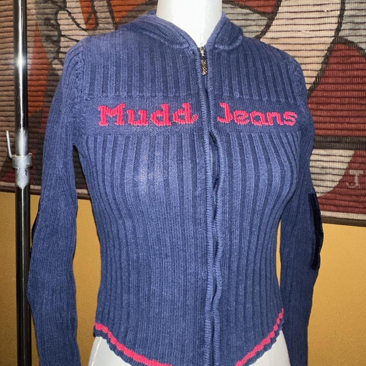early 2000s MUDD JEANS zip up cardigan sweater w/... - Depop