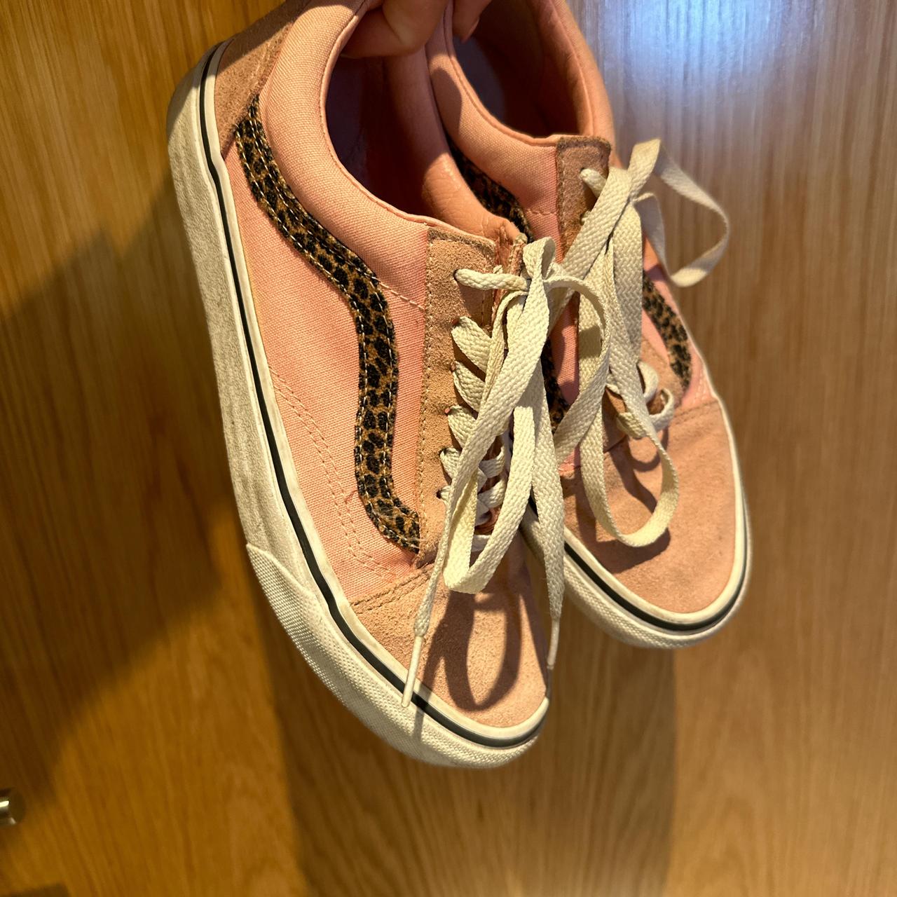 Vans pink with leopard print detail Size 5