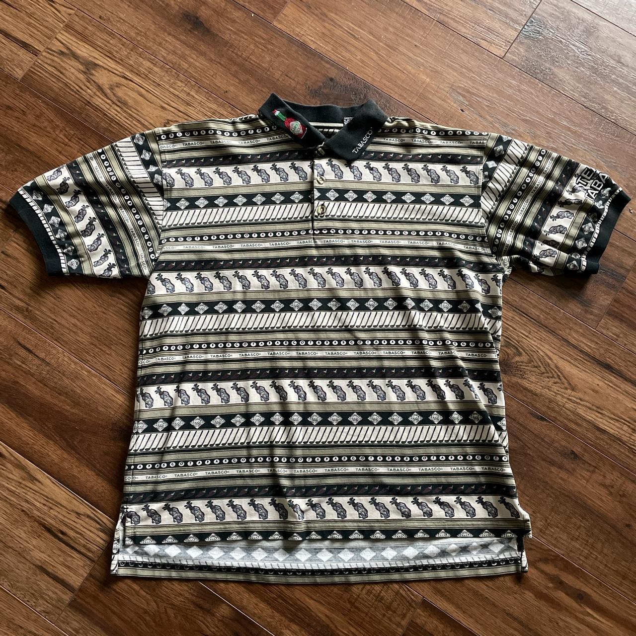 Polo Sport Men's Black and Cream Poloshirts Depop