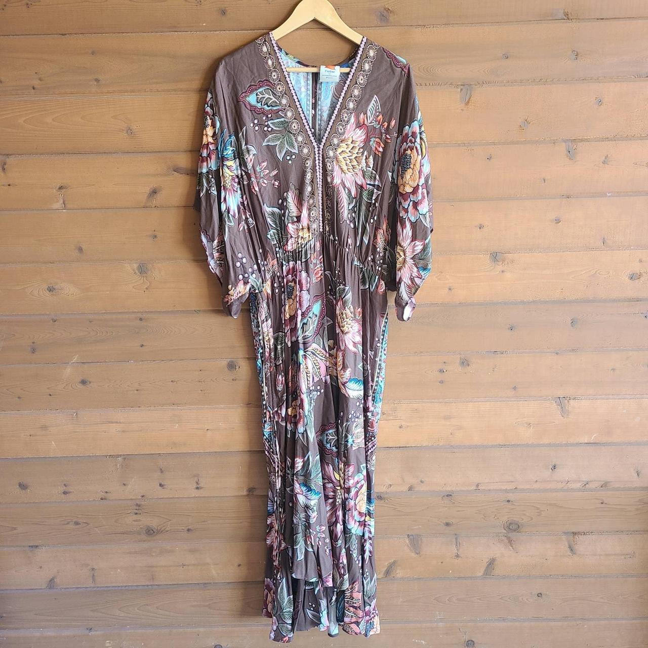 Farm Rio Anthropologie Valentina Maxi Dress Brown Depop