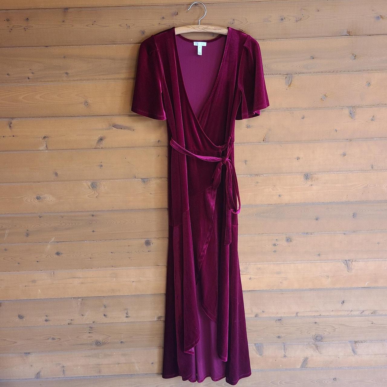 Nordstrom Leith Velour Velvet Maxi Wrap Dress Red. Depop