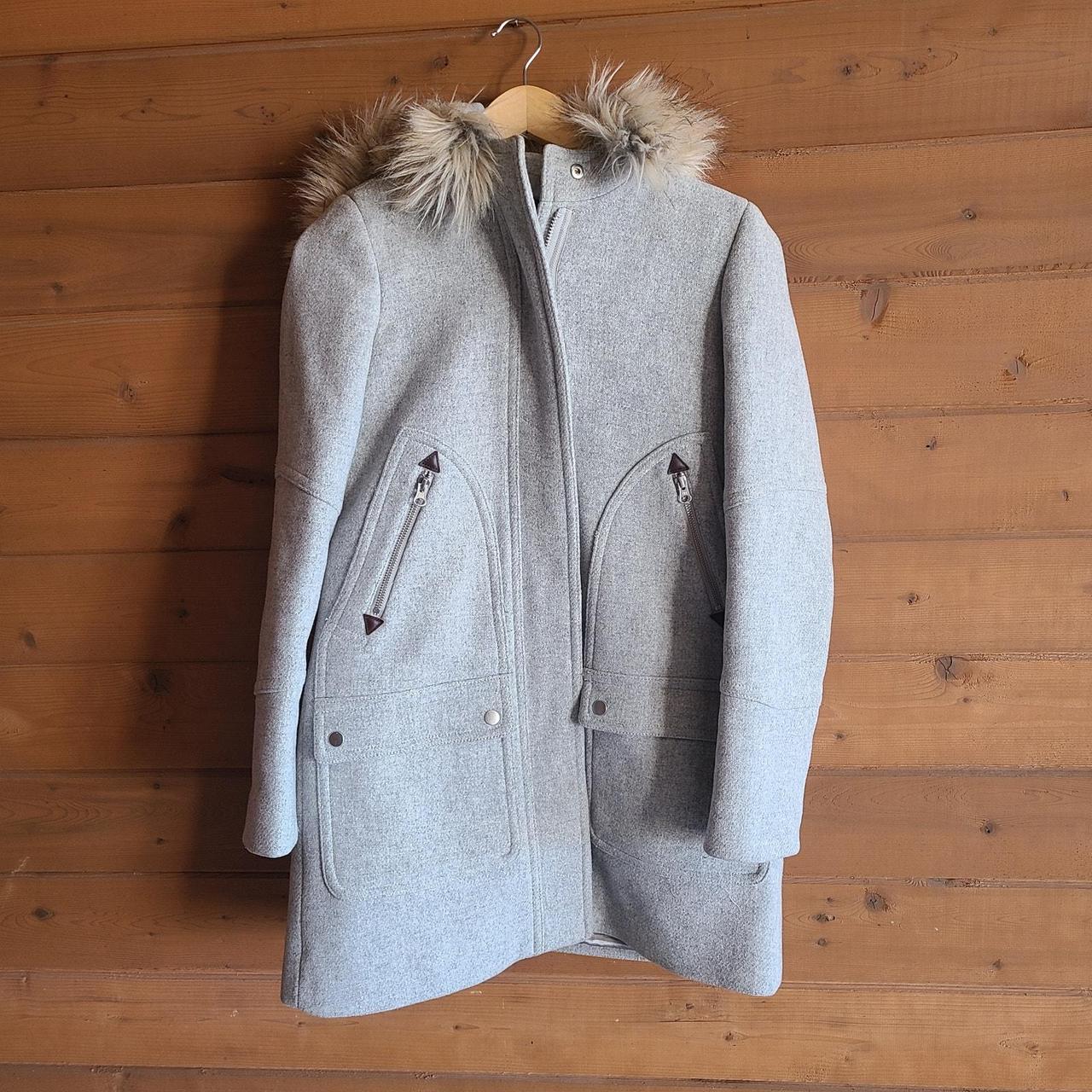 J Crew Coat Parka Chateau Stadium Cloth Wool Jacket. Depop