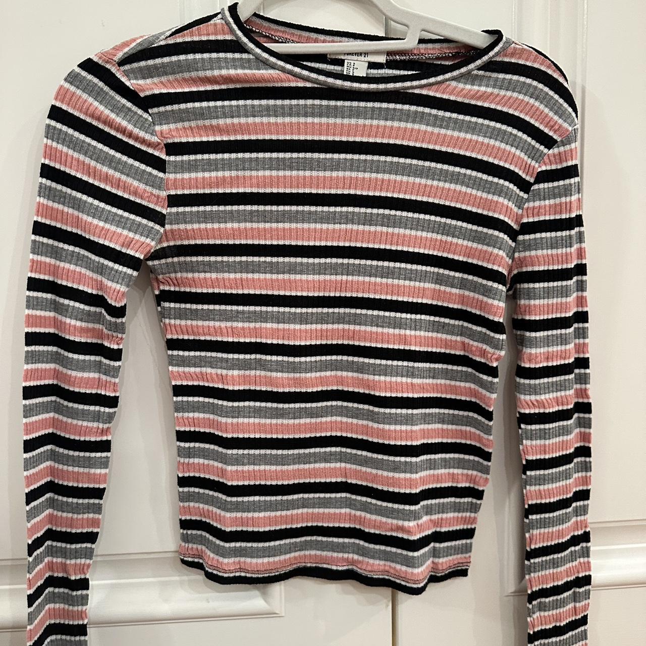 Striped long sleeve shirt forever 21 on sale