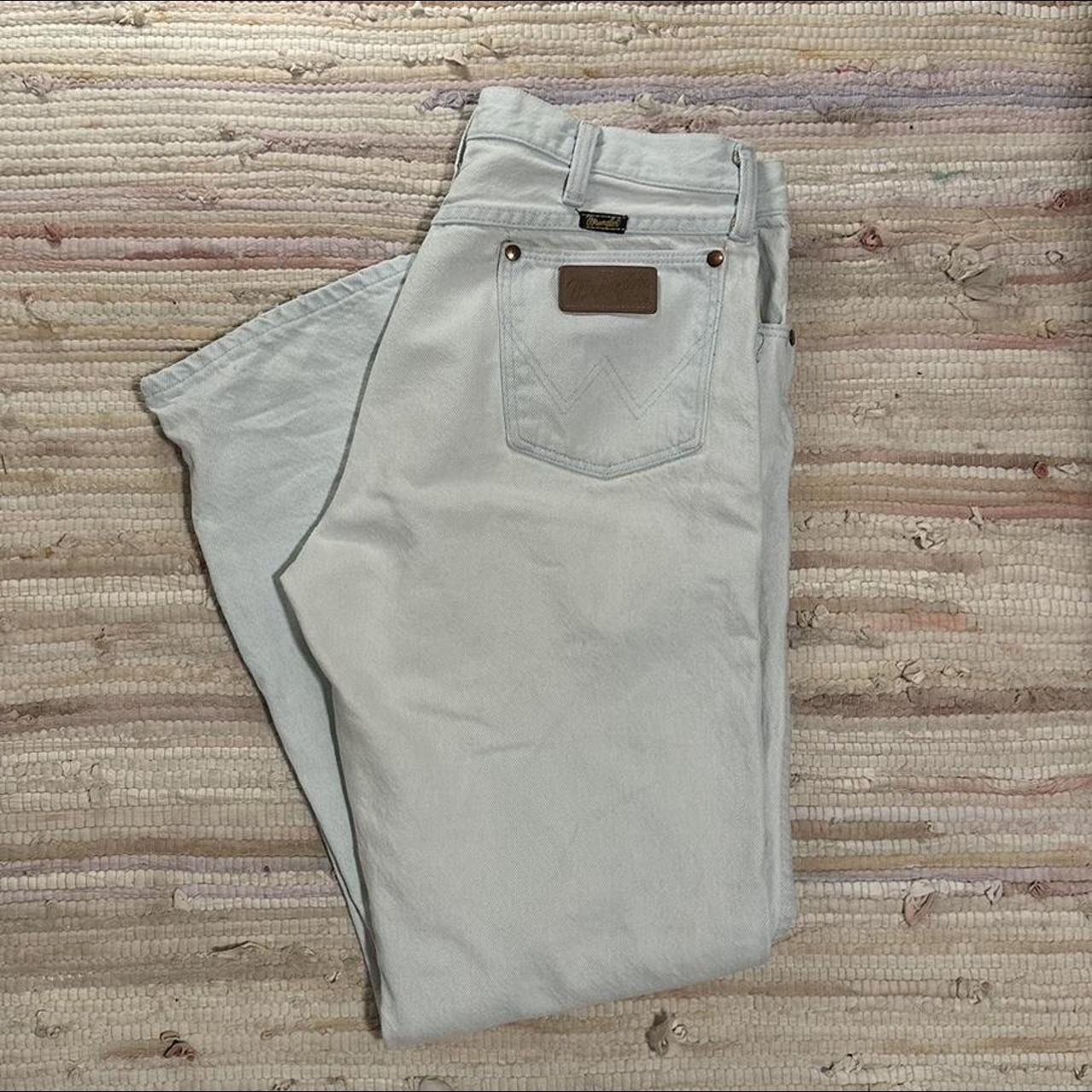 Light Wash Wrangler jeans they are the cutest baggy... - Depop