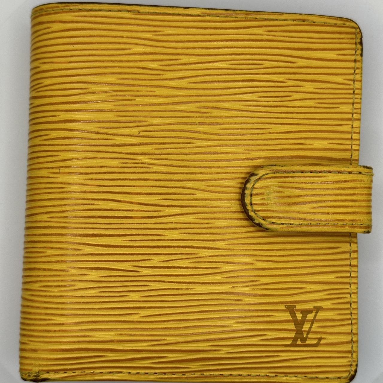 Authentic Louis Vuitton Epi yellow compact outlet wallet