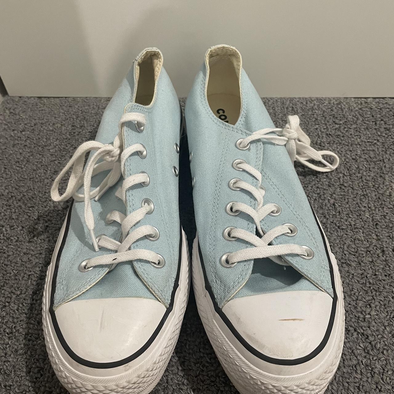 Used low rise platform baby blue converse UK 7 (AUS... - Depop