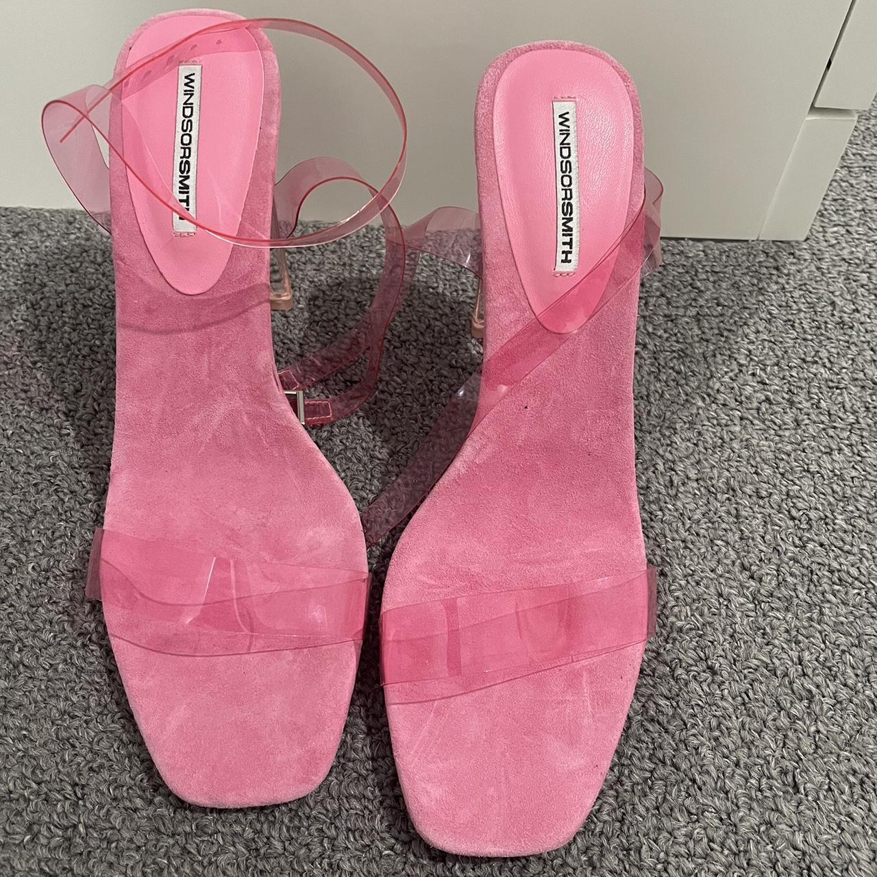 Windsor Smith ‘fancy’ pink perspex heels. UK size 7... Depop