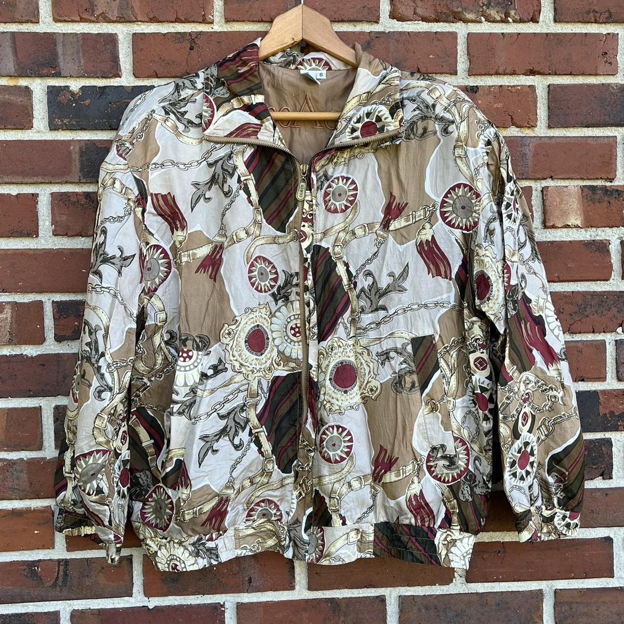 100 Silk Windbreaker w the lightest shoulder pads... Depop