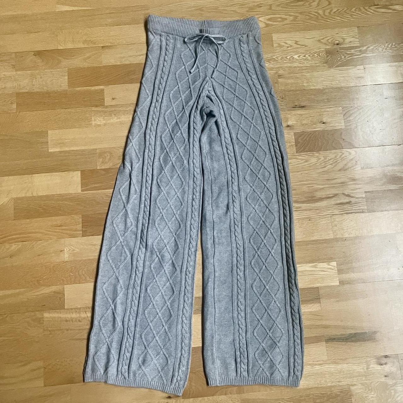 Edikted kasey grey cable knit pants The best and... Depop