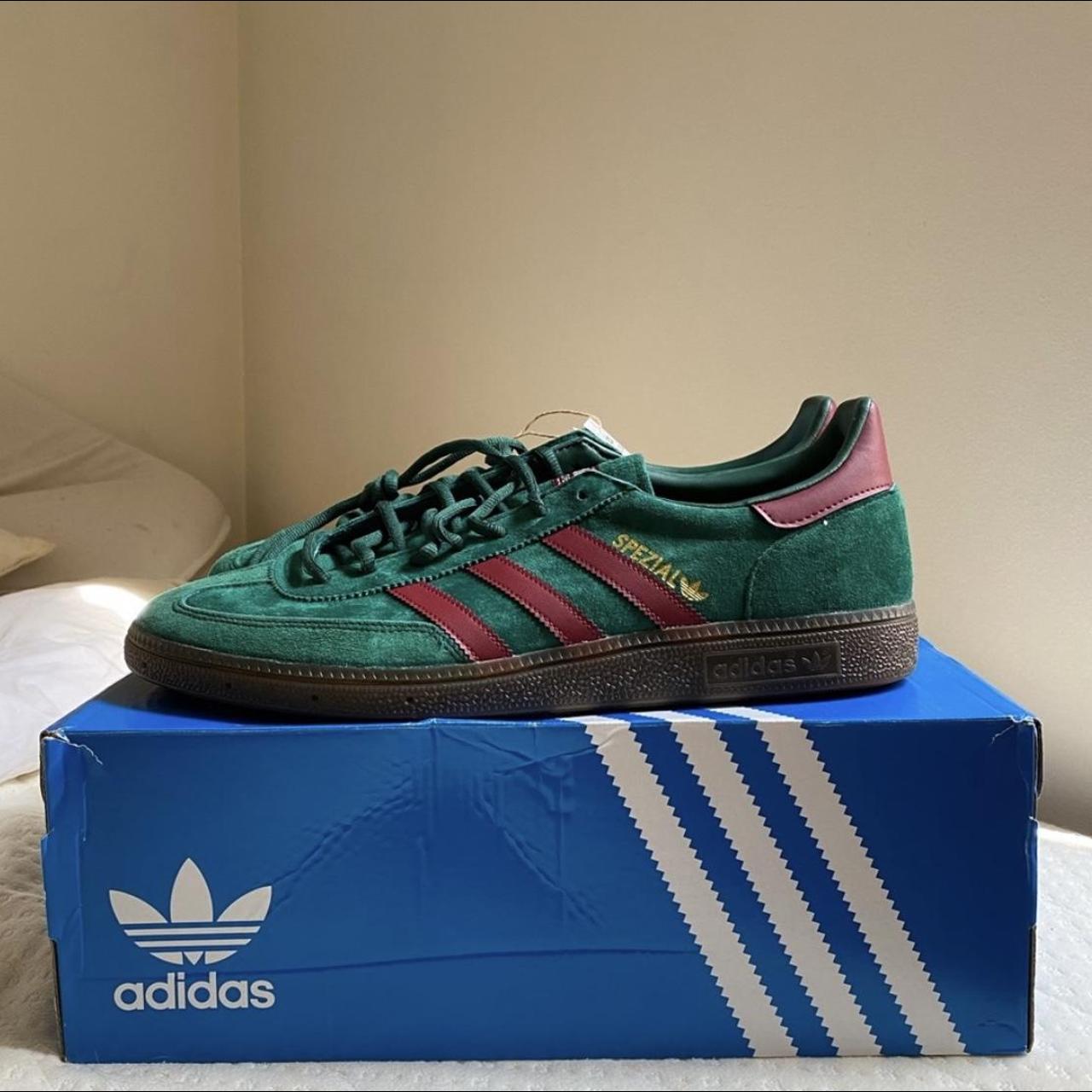 Adidas Men's Red and Green Trainers | Depop