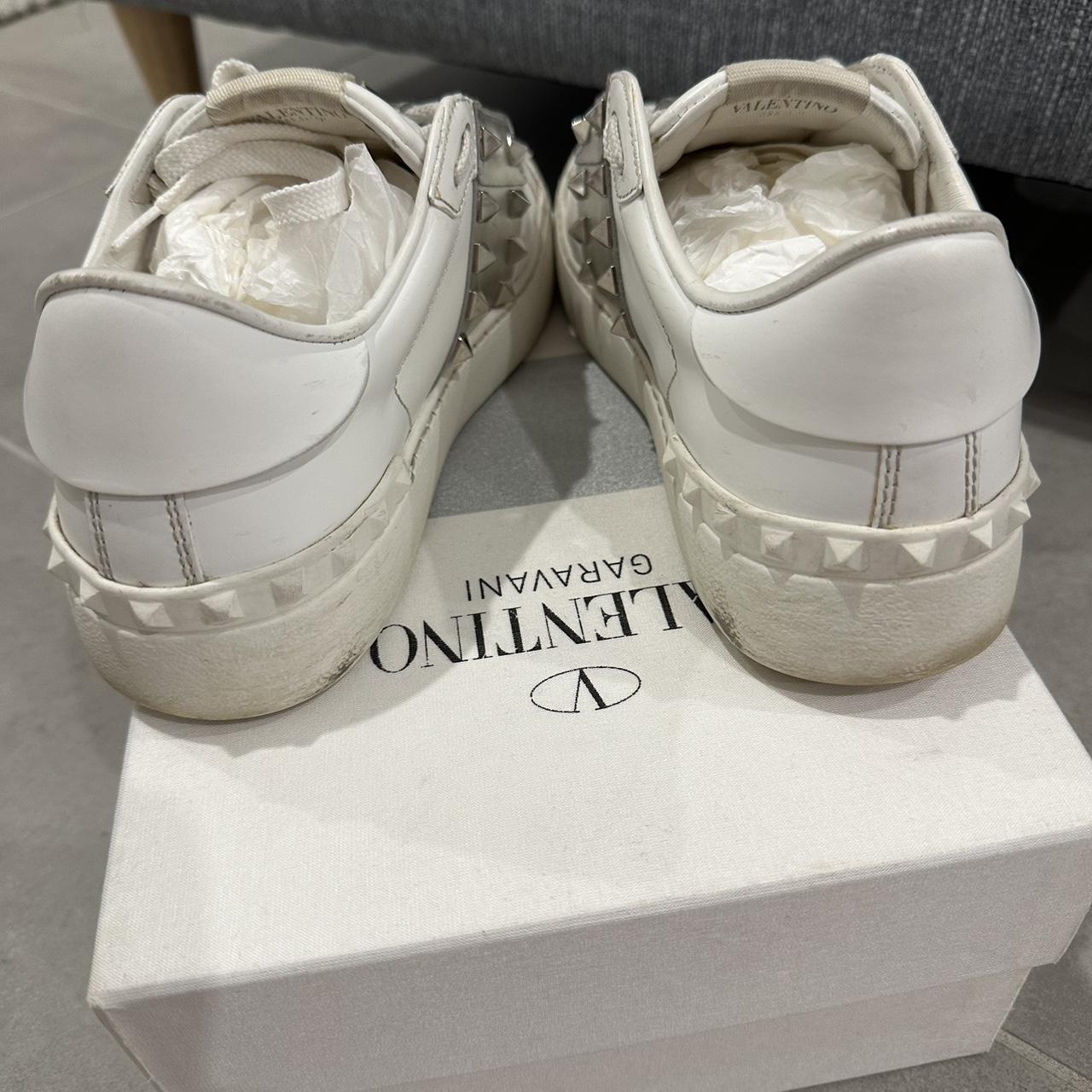 Valentino White sneakers with silver studs Size | Depop