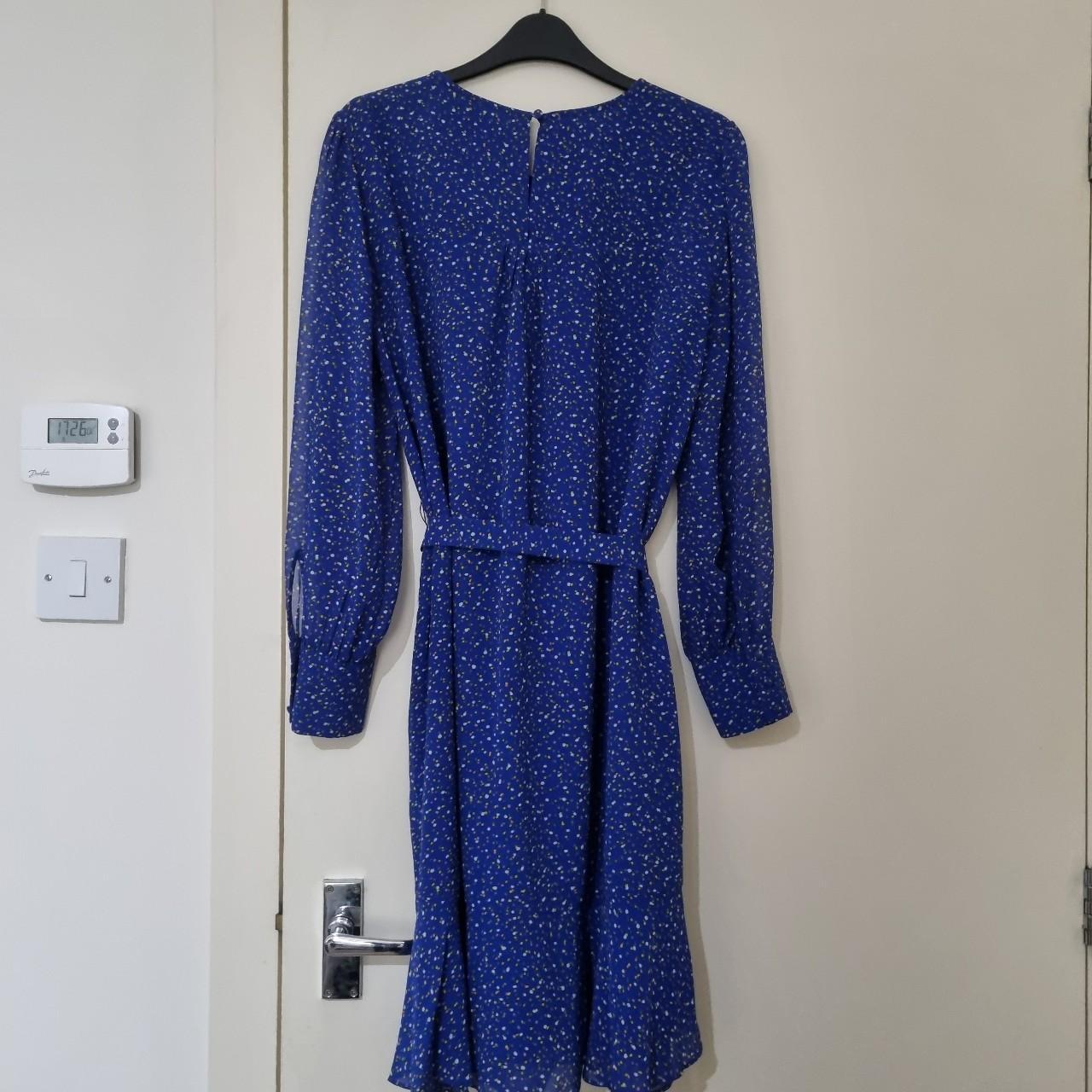 Blue Hobbs spotty dress. UK12. In excellent... - Depop