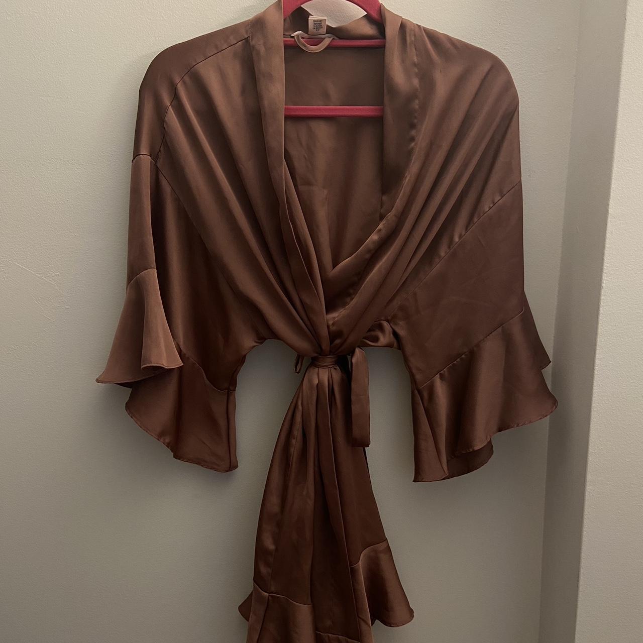Victoria’s Secret Satin Flounce Robe size XS - Depop