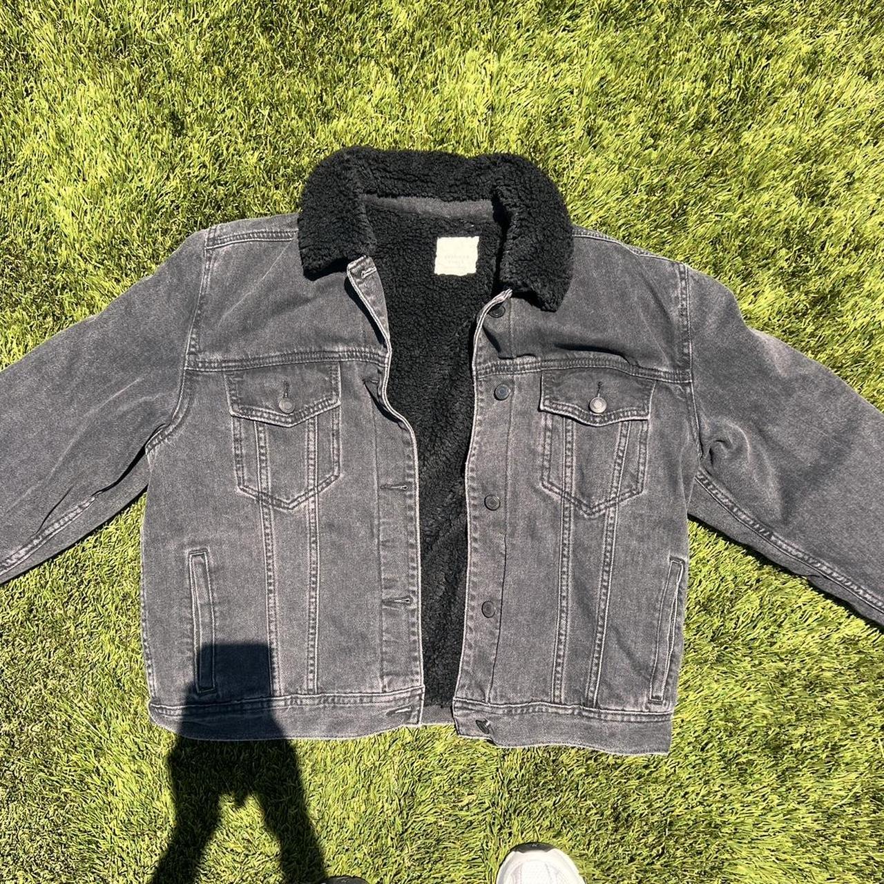 Black jean jacket american eagle best sale