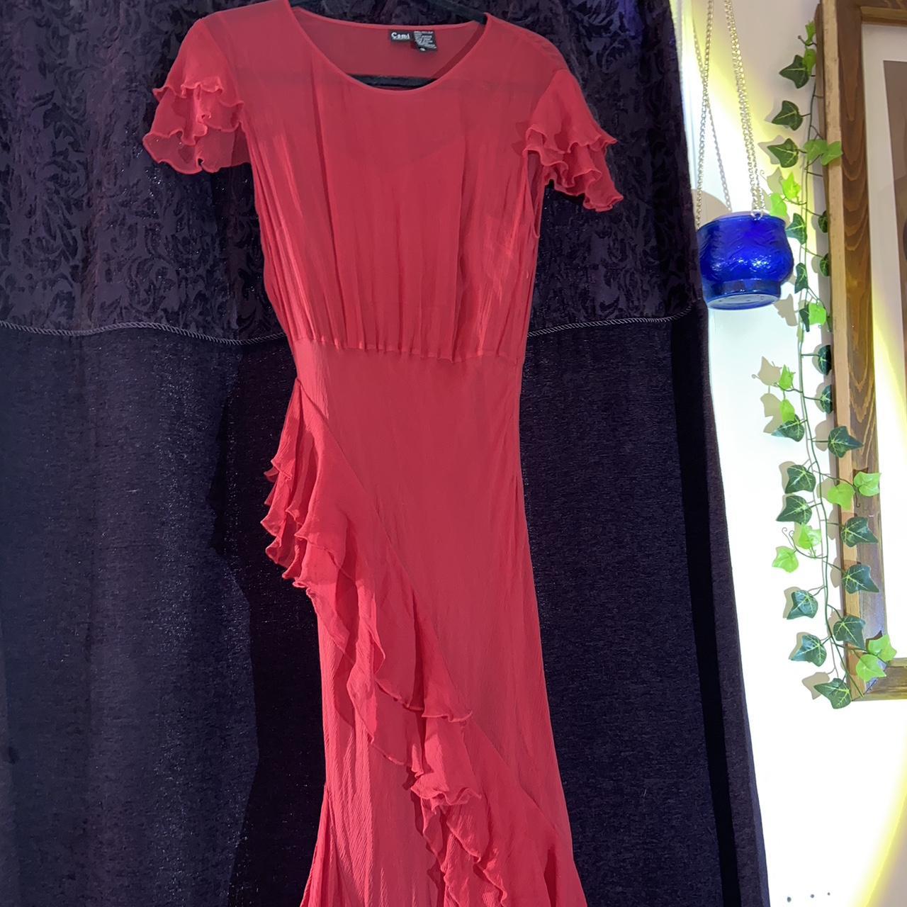 Cami International 2piece layered red dress;... Depop