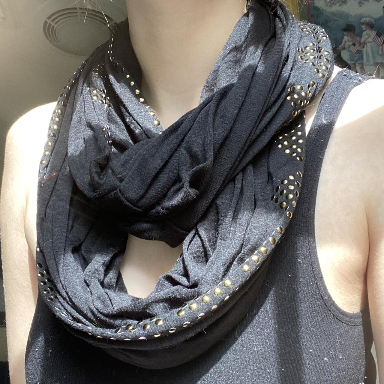 Black and best sale gold infinity scarf