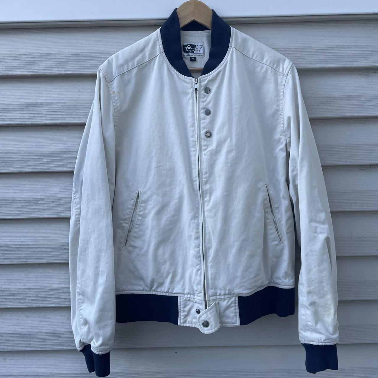 Engineered Garments Men's White and Navy Jacket