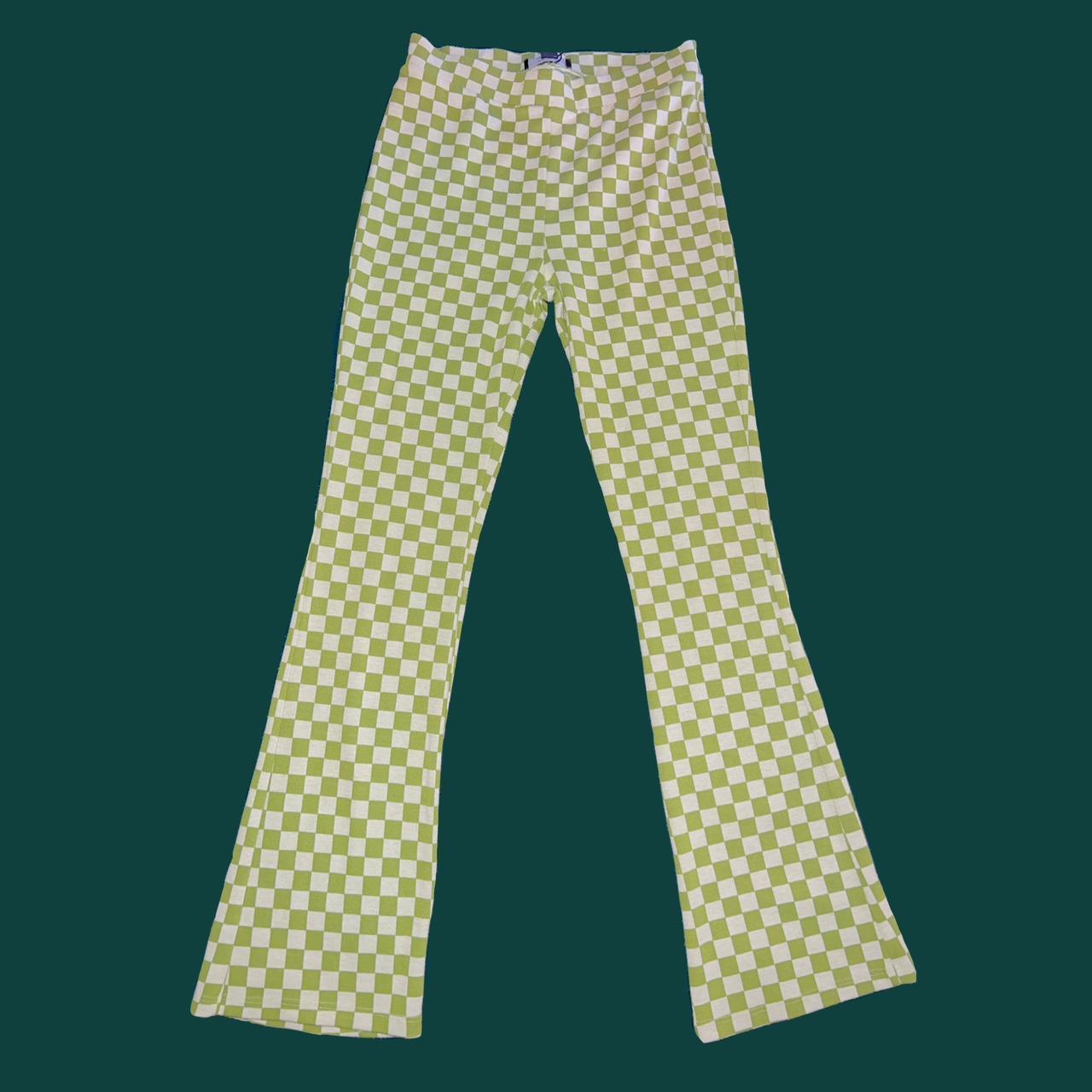 Primark Women's Green and White Trousers Depop