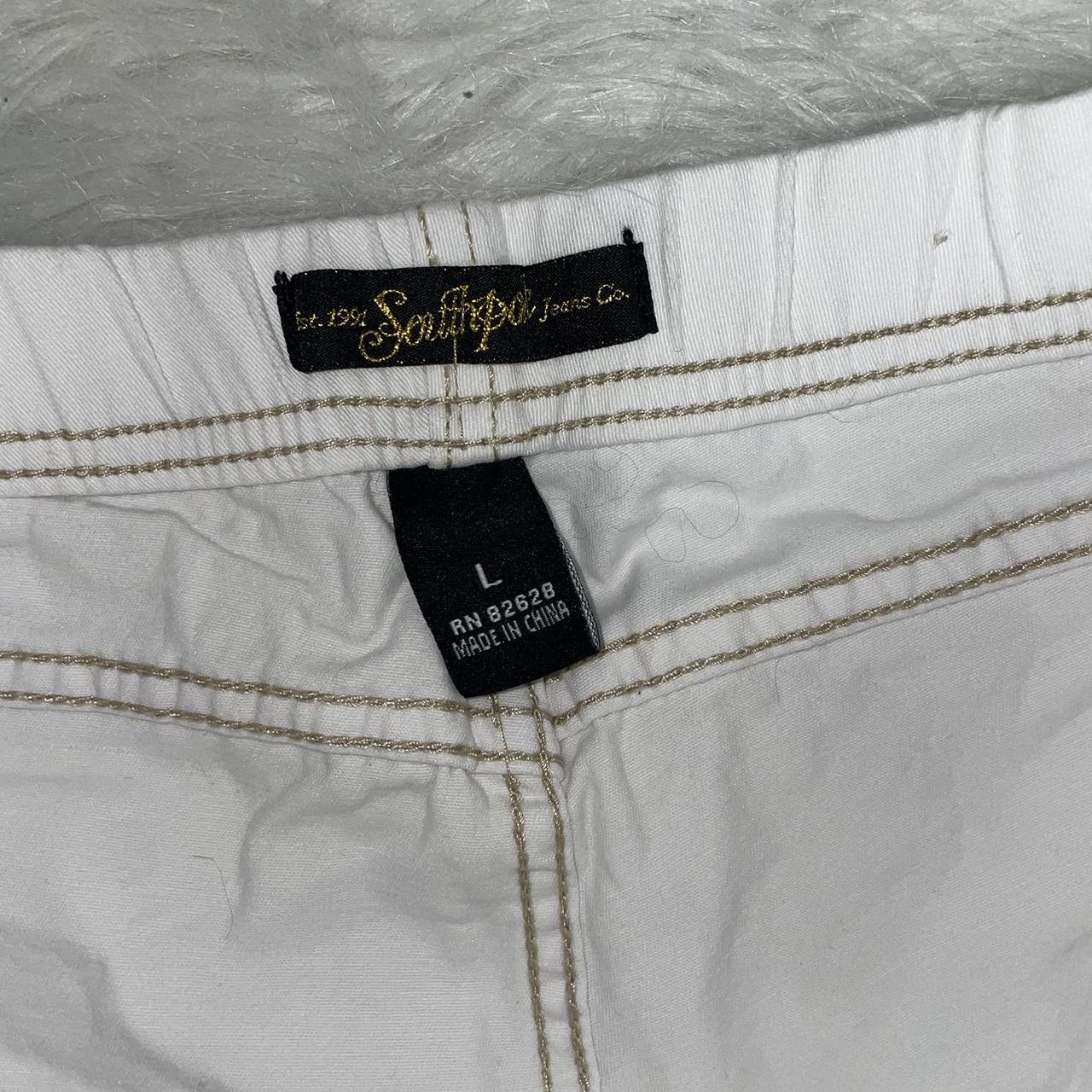 SouthPole white booty shorts size large Great... - Depop